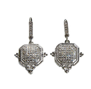 Silver w/ Pave Center Earring