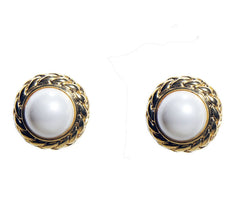 Gold Pearl Clip Earring