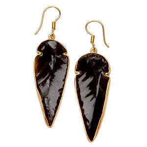Alchemia Obsidian Arrowhead Earrings