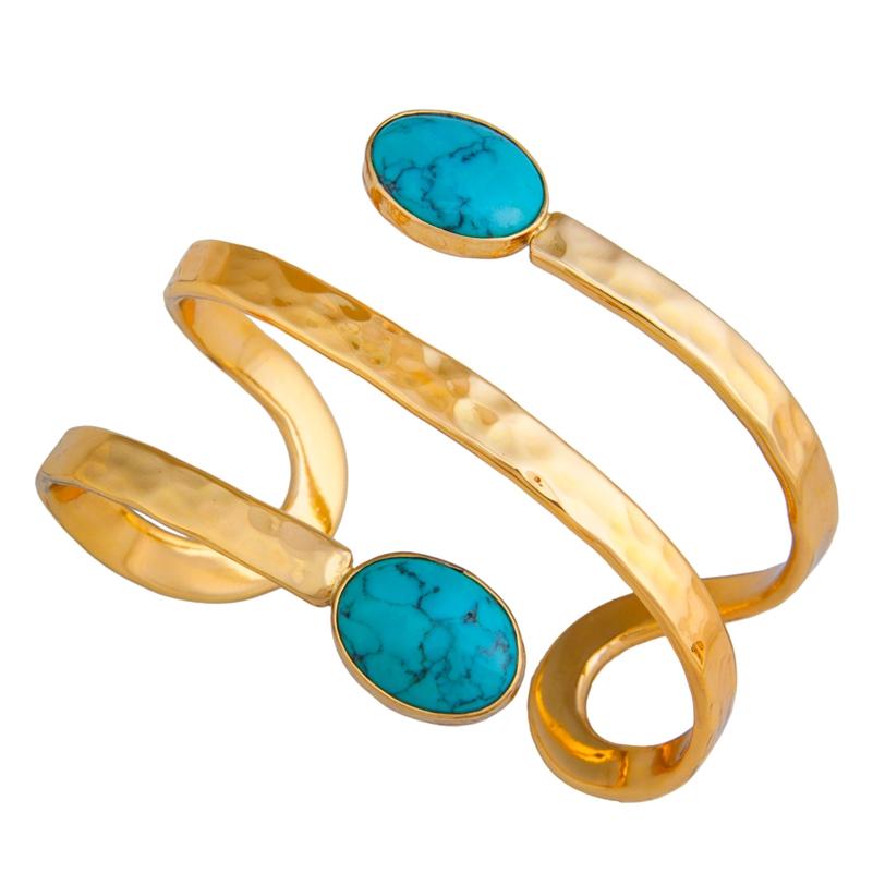 Alchemia Turquoise Wrap Cuff - Hammered