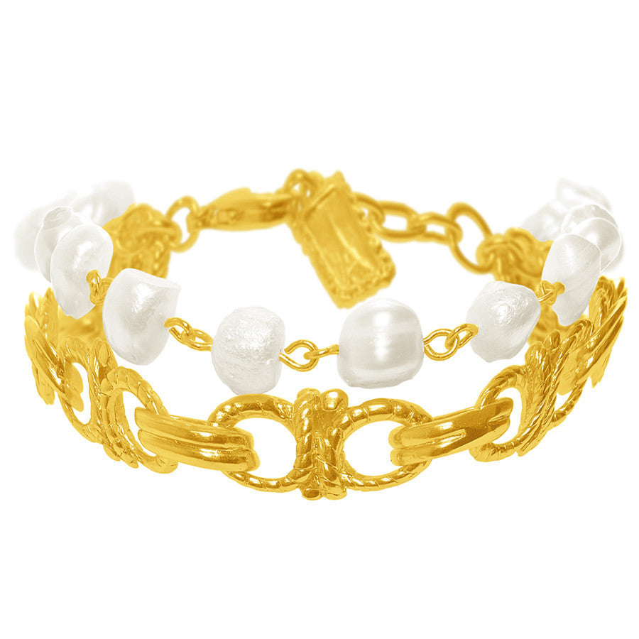 Gold Fresh Waterpearls Bracelet