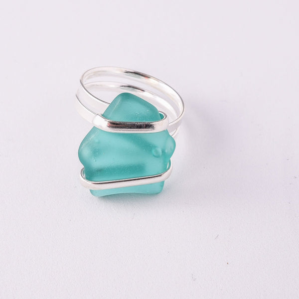 Alpaca Recycle Glass Adjustable Rings - Mint