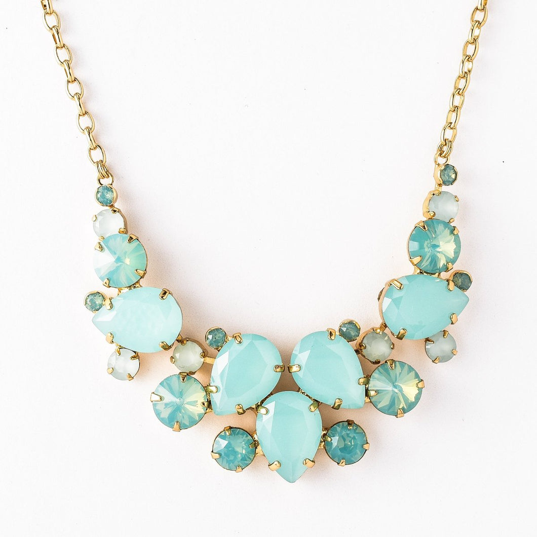 Nested Pear Statement Necklace - Pacific Opal