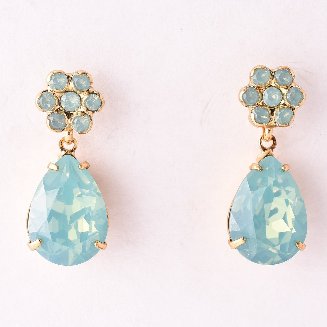 Floral Crystal Charm Earring
