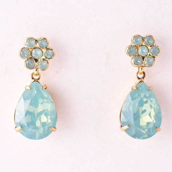 Floral Crystal Charm Earring