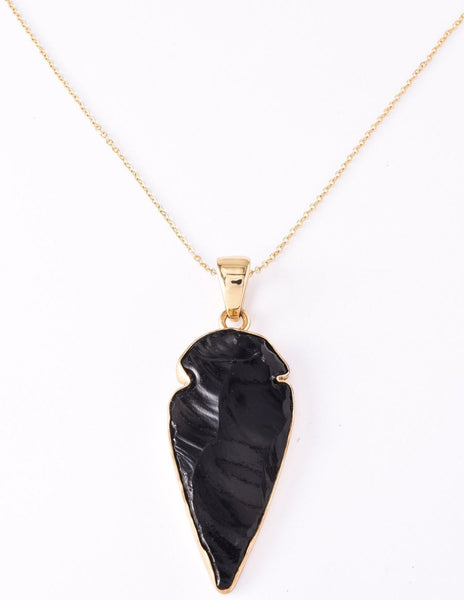 Alchemia Obsidian Arrowhead Pendant Necklace