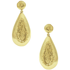 Teardrop Pendant Earrings in Gold