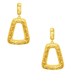 Trapezoid Links Dangle Statement Earrings In Gold
