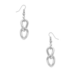Silver curb link dangle earrings
