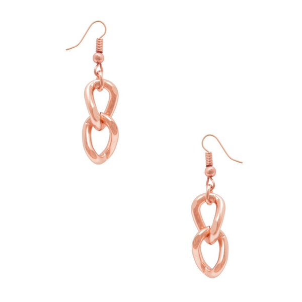Rose Gold curb link dangle earrings