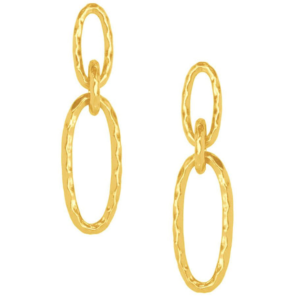 Lisa Double Oval Link Earring in Gold