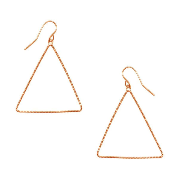 Leila Triangle Drop Earrings Rosegold