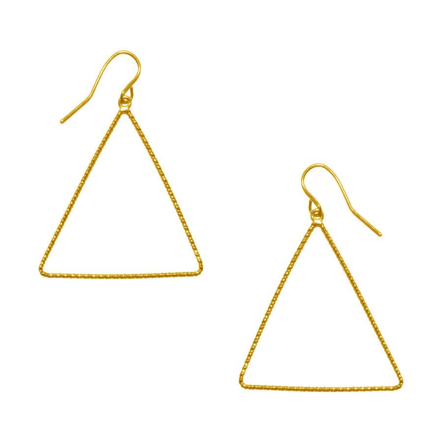Triangle Drop Earrings in Gold