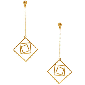 Gold Lila Geo Dangling Earrings