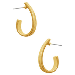 Stacy Brushed Oval Hoop Earrings in Gold
