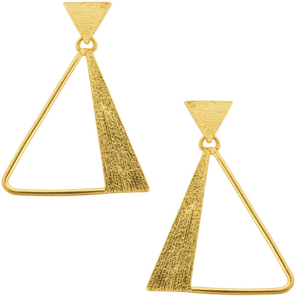 Gold Triangular Statement Earrings