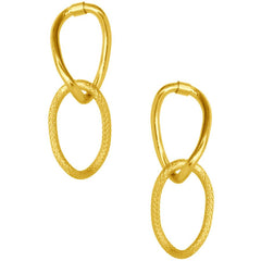 Gold Double Link Drop Earrings