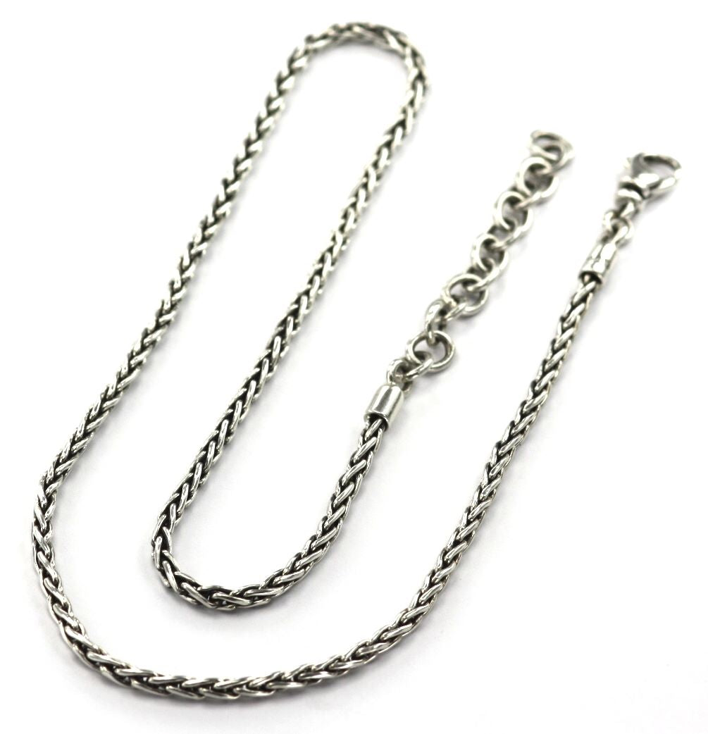 Nadi 925 Sterling Silver Wheat Style Necklace Gauge Chain 18-20