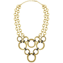 statement Necklace in Gold with multiple circles