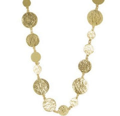 Medallion Discs Long Gold Necklace