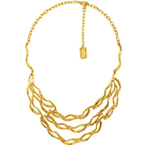 Gold Sculpted Statement Necklace
