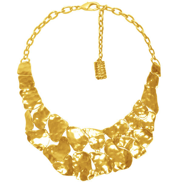 Mosaic Statement Necklace In Gold