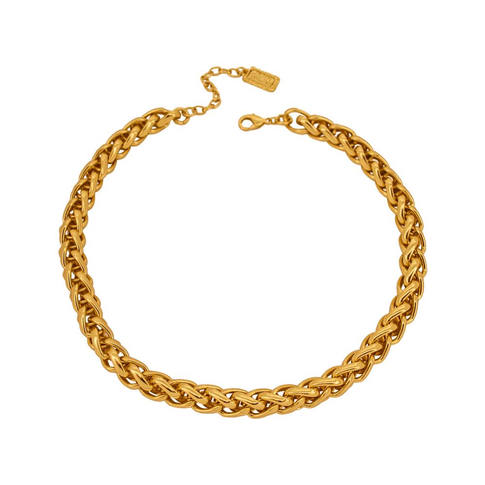 Elora Braided Link Necklace In Gold