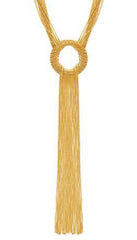 Chain Tassel Pendant Necklace In Gold