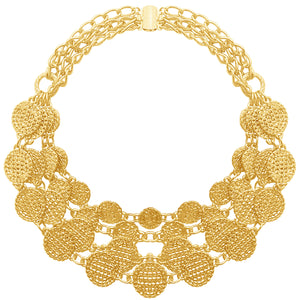 gold coin gypsy multi layered necklace