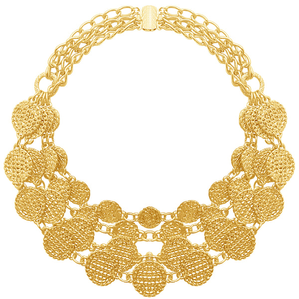 gold coin gypsy multi layered necklace