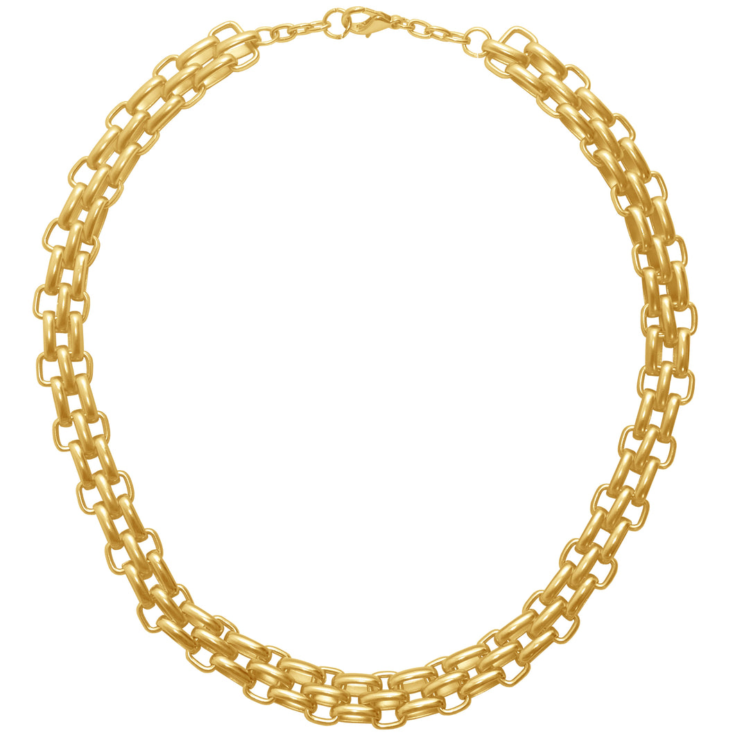 Triple Link Gold Necklace