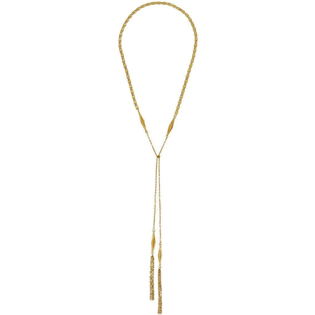 Anastasia Minimal Lariat Necklace In Gold