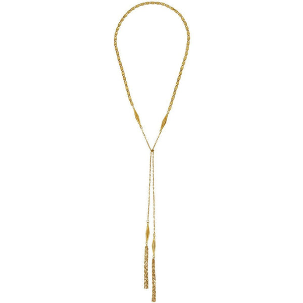Anastasia Minimal Lariat Necklace In Gold