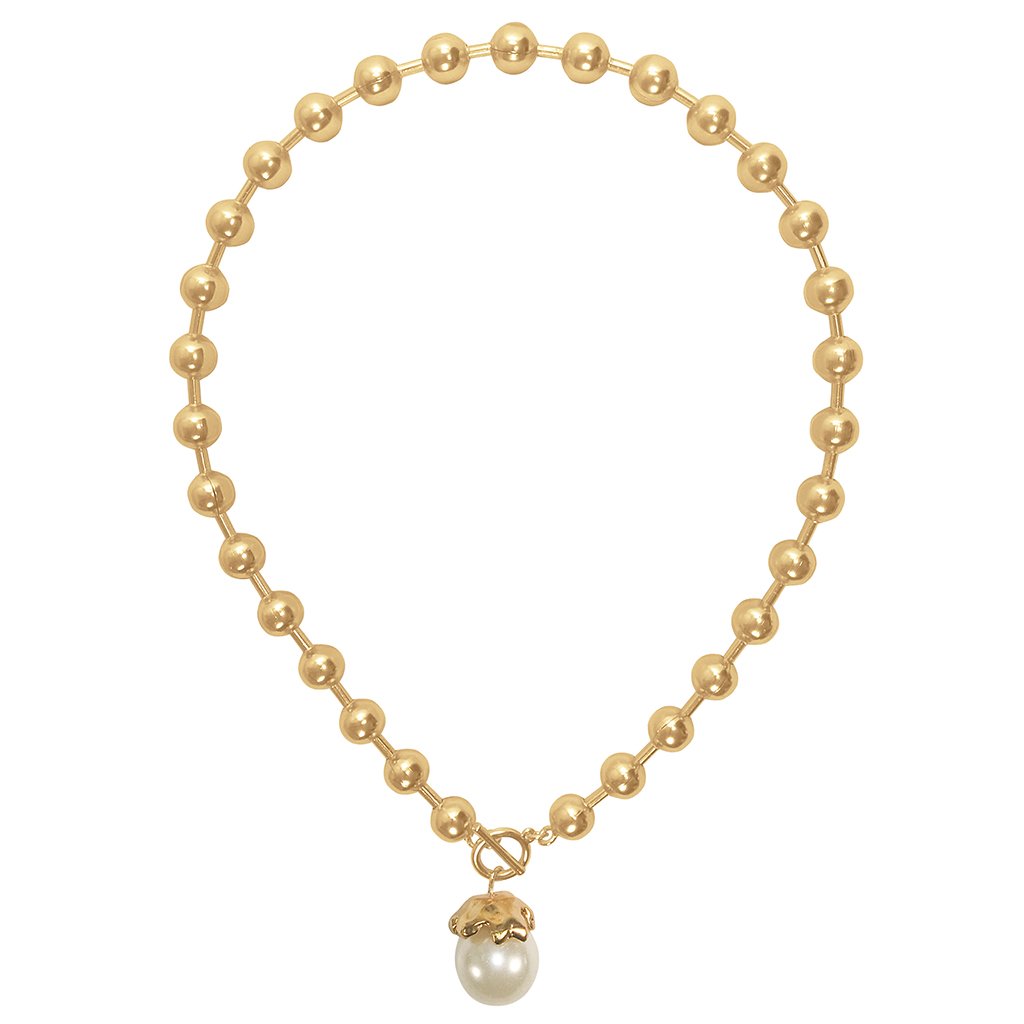 Golden Beads Pearl Necklace