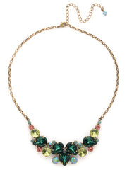 Nested Pear Statement Necklace - Green