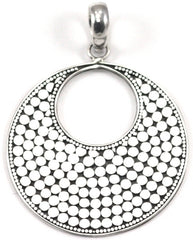 925 Sterling Silver Kala Large Disc Round Pendant