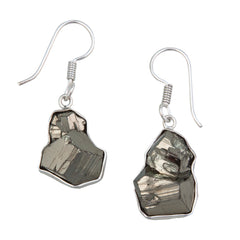 Sterling Silver Pyrite Drop Earrings