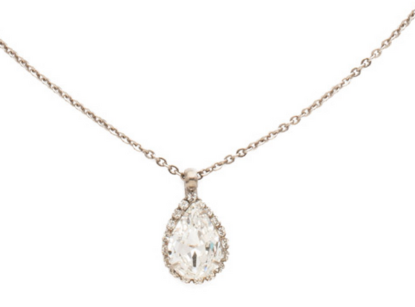 Rain Droplet Clear Crystal Pendant Necklace