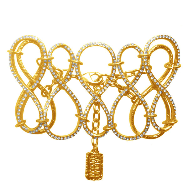 Elodie Infinity Pave Gold Bracelet