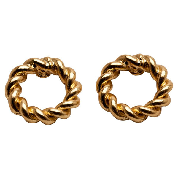 Gold Twisted Rope Earrings