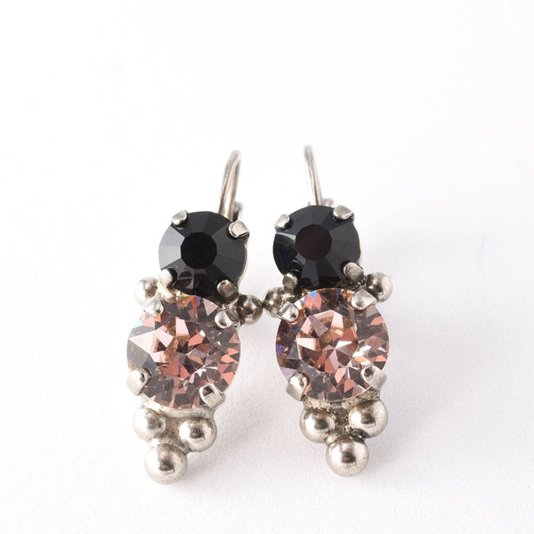 Ornate Crystal Rounds French Wire Earrings