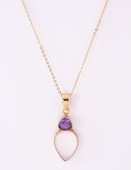 Alchemia Amethyst and Mother of Pearl Double Pendant Necklace